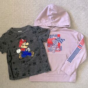 2-pc Bundle MARIO KART hoodie & tee, XS/Sm.